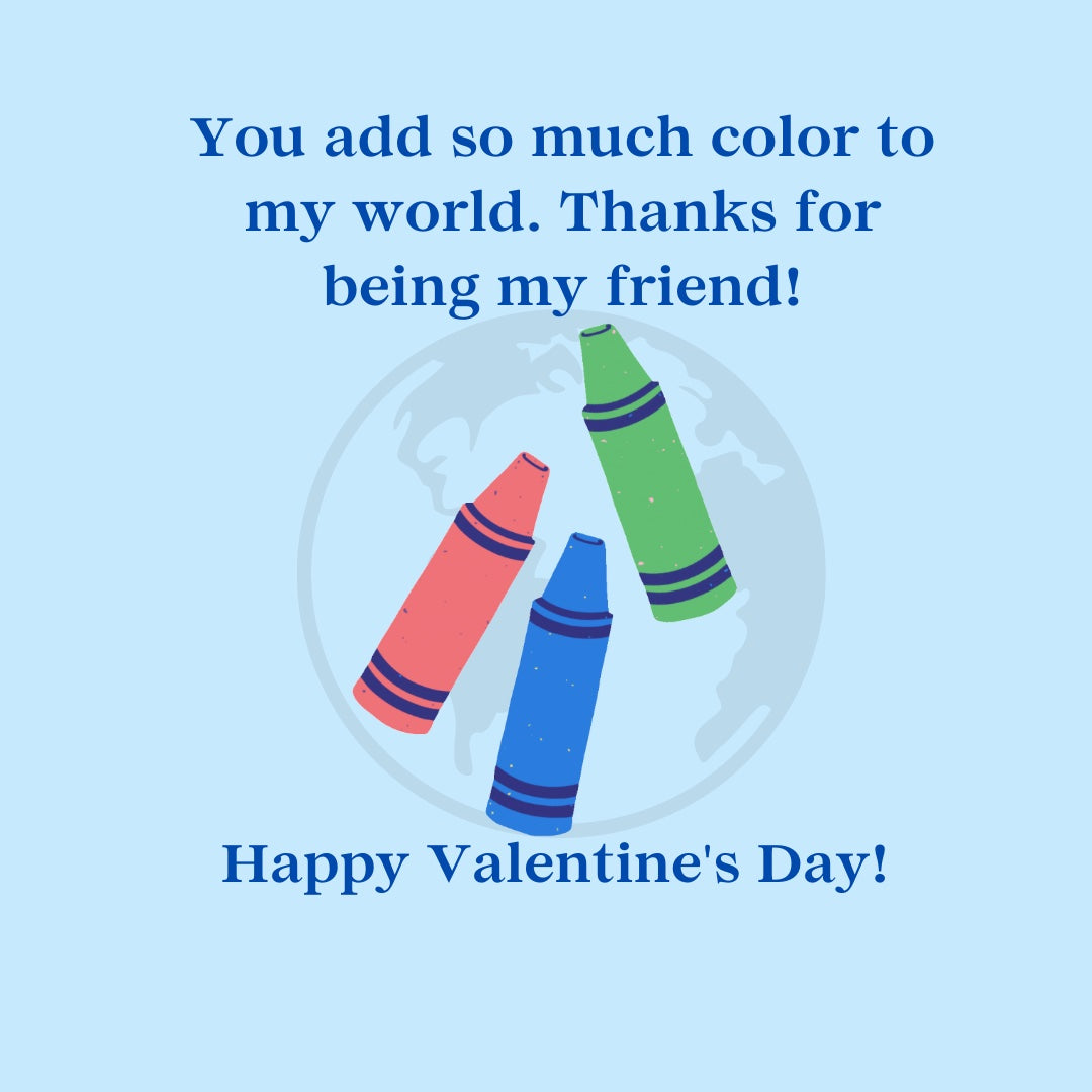 Kid's Valentines - You Add Color to My World (Set of 12)