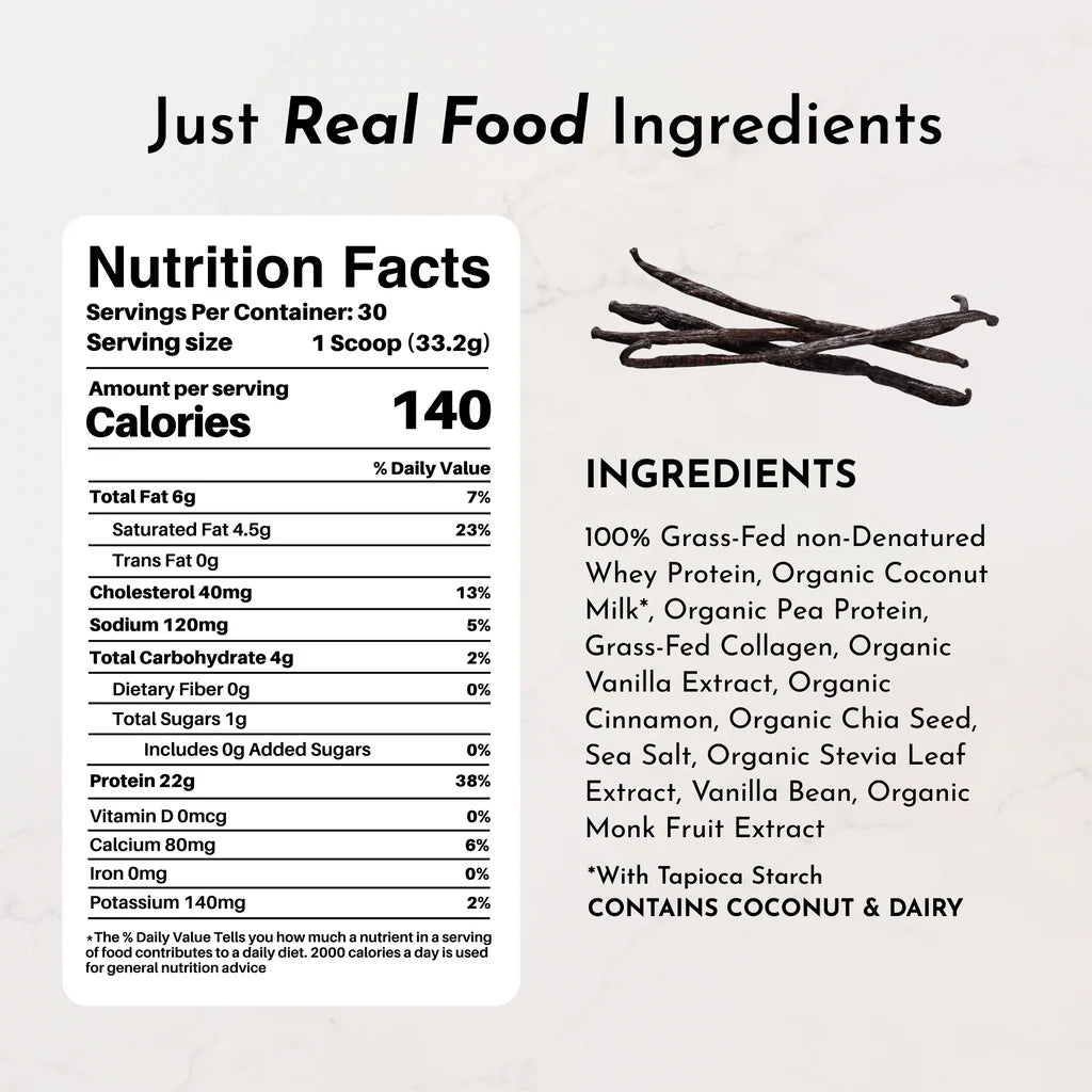 Just Ingredients: Vanilla Bean Protein Powder