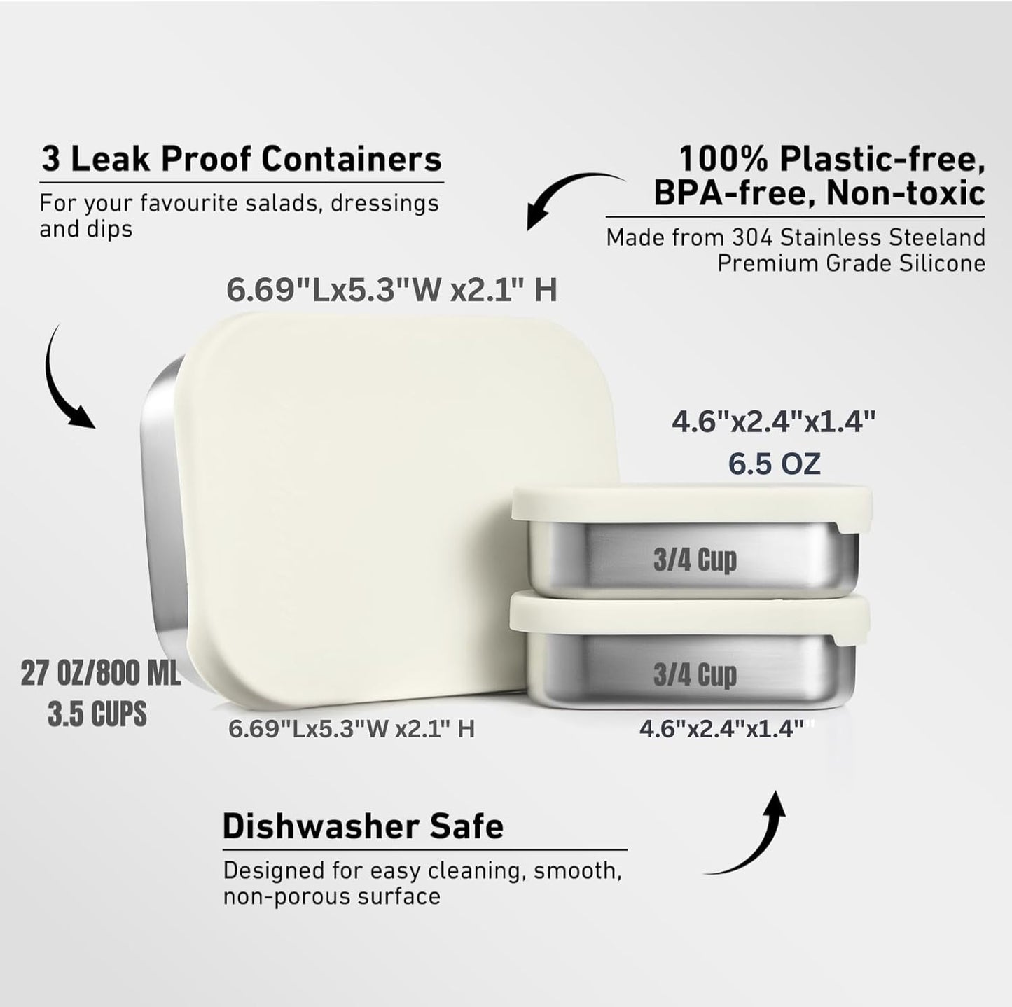 Leak Proof Stainless Steel Lunch Containers