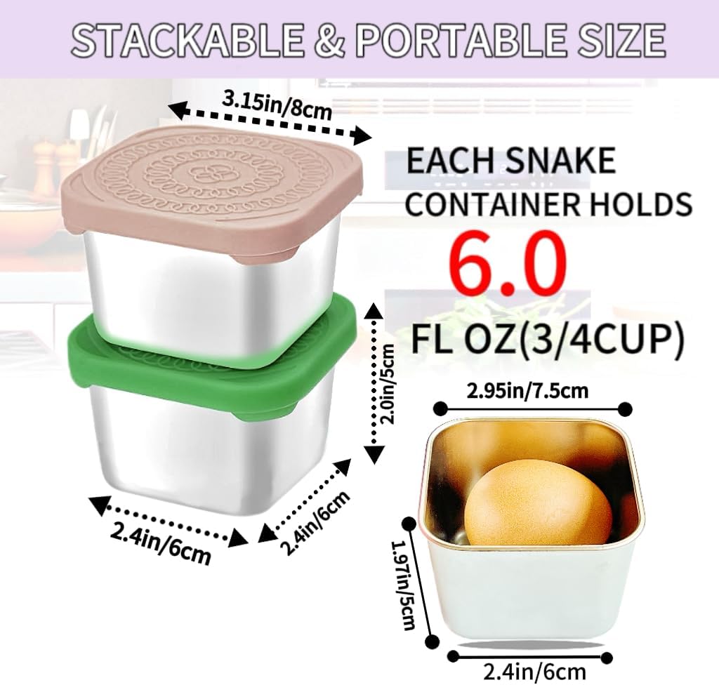 Stainless Steel Snack Container - 6 Pack